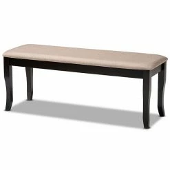 Baxton Studio Cornelie Dining Bench Sand Dark Brown 15 Baxton Studio Cornelie Dining Bench Sand Dark Brown -Baxton Studio Sales unnamed file 2727