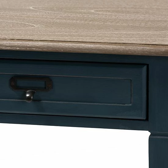 Baxton Studio Dauphine Dark Blue Desk 3 Baxton Studio Dauphine Dark Blue Desk - Image 3