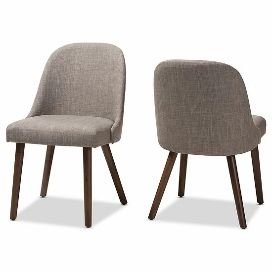 Baxton Studio Mid-Century Dining Chair 2-piece Set Light Pastel Gray 2 Baxton Studio Mid-Century Dining Chair 2-piece Set Light Pastel Gray - Image 2
