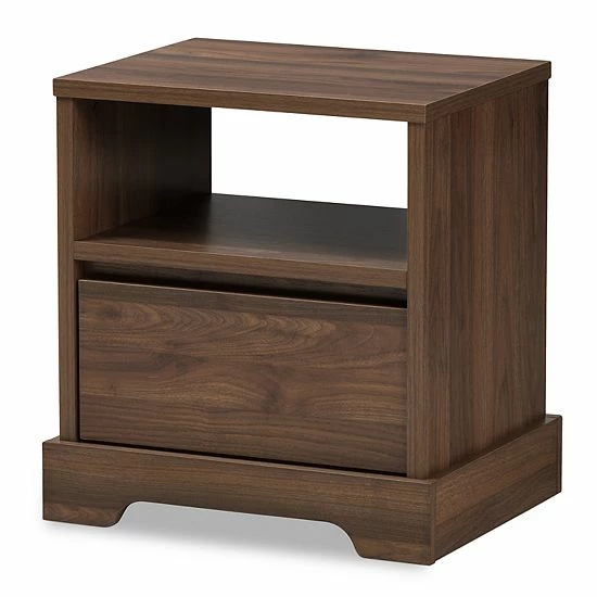 Baxton Studio Modern Walnut 1-Drawer Nightstand 1 Baxton Studio Modern Walnut 1-Drawer Nightstand