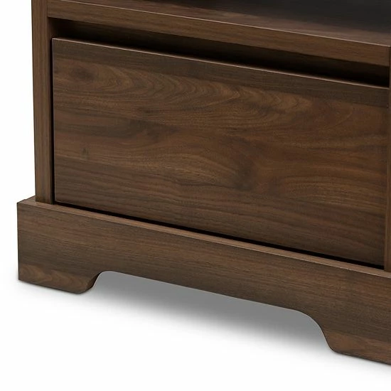 Baxton Studio Modern Walnut 1-Drawer Nightstand 4 Baxton Studio Modern Walnut 1-Drawer Nightstand - Image 4