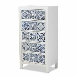 Baxton Studio Alma 5-Drawer Storage Cabinet