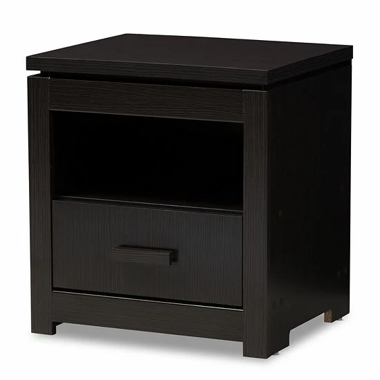 Baxton Studio Bienna Espresso Nightstand 1 Baxton Studio Bienna Espresso Nightstand