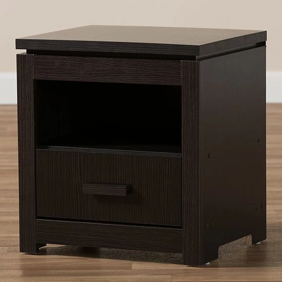 Baxton Studio Bienna Espresso Nightstand 2 Baxton Studio Bienna Espresso Nightstand - Image 2