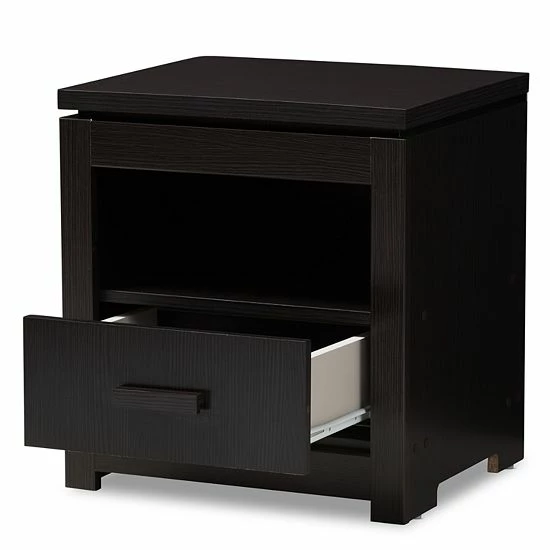Baxton Studio Bienna Espresso Nightstand 4 Baxton Studio Bienna Espresso Nightstand - Image 4