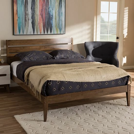 Baxton Studio Elmdon Slatted Platform Bed 1 Baxton Studio Elmdon Slatted Platform Bed