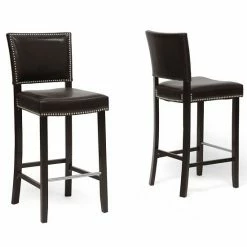 Baxton Studio 2-piece Aries Bar Stool Set White