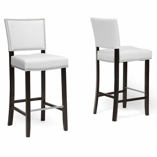 Baxton Studio 2-piece Aries Bar Stool Set White 9 Baxton Studio 2-piece Aries Bar Stool Set White - Image 9