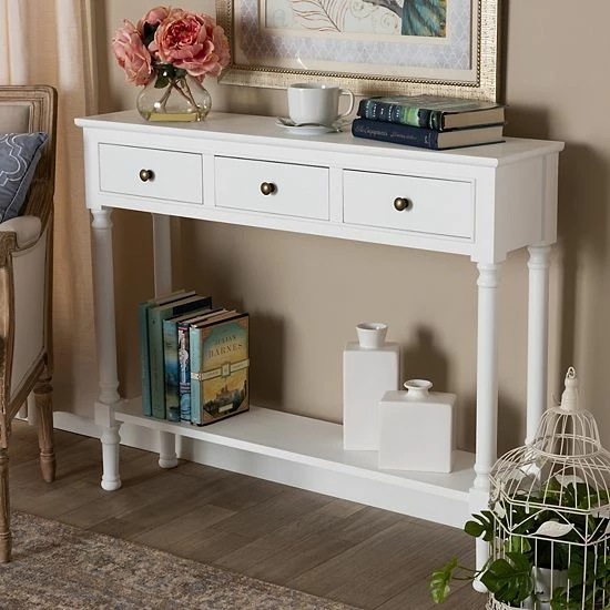 Baxton Studio Calvin Console Table White 2 Baxton Studio Calvin Console Table White - Image 2
