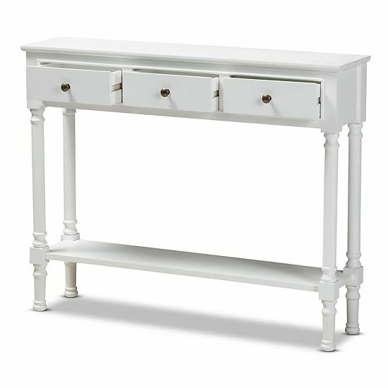 Baxton Studio Calvin Console Table White 3 Baxton Studio Calvin Console Table White - Image 3