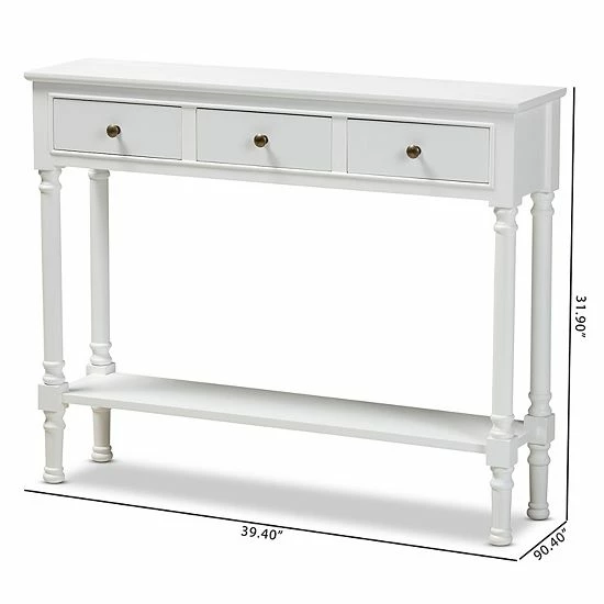 Baxton Studio Calvin Console Table White 6 Baxton Studio Calvin Console Table White - Image 6
