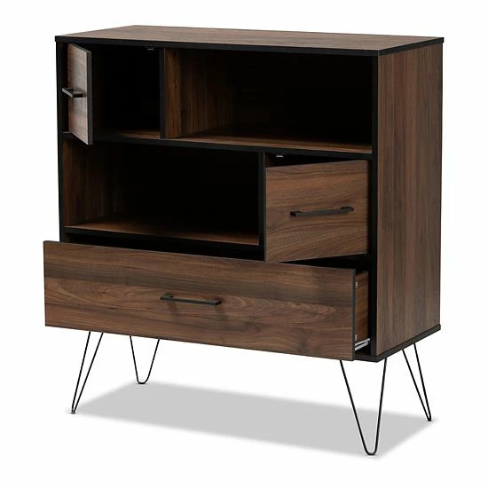 Baxton Studio Charis Bookcase Storage Cabinet 3 Baxton Studio Charis Bookcase Storage Cabinet - Image 3