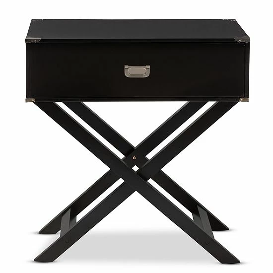 Baxton Studio Curtice Contemporary Nightstand Black 2 Baxton Studio Curtice Contemporary Nightstand Black - Image 2
