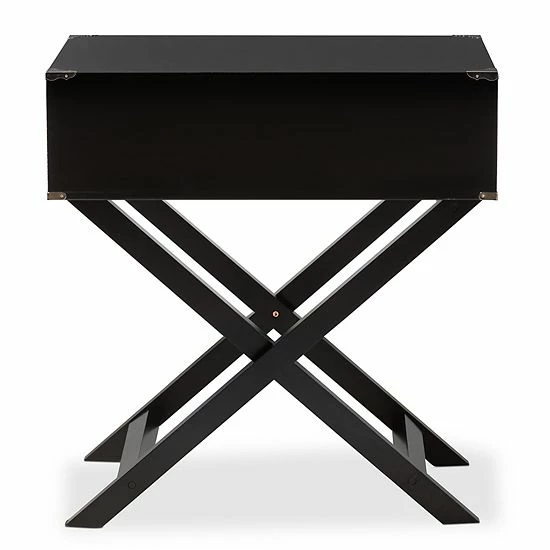 Baxton Studio Curtice Contemporary Nightstand Black 4 Baxton Studio Curtice Contemporary Nightstand Black - Image 4