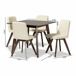 Baxton Studio Pernille Dining Table & Chair 5-piece Set Black Walnut 5 Baxton Studio Pernille Dining Table & Chair 5-piece Set Black Walnut -Baxton Studio Sales unnamed file 2846