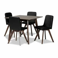 Baxton Studio Pernille Dining Table & Chair 5-piece Set Black Walnut 7 Baxton Studio Pernille Dining Table & Chair 5-piece Set Black Walnut -Baxton Studio Sales unnamed file 2848