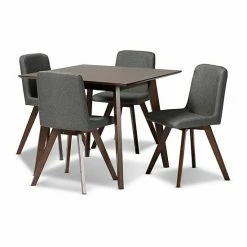 Baxton Studio Pernille Dining Table & Chair 5-piece Set Black Walnut 8 Baxton Studio Pernille Dining Table & Chair 5-piece Set Black Walnut -Baxton Studio Sales unnamed file 2849