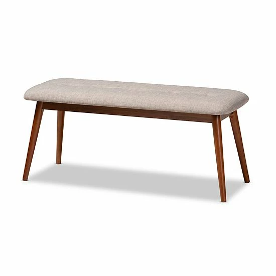 Baxton Studio Flora Light Gray Bench 1 Baxton Studio Flora Light Gray Bench