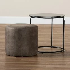 Baxton Studio Kira Ottoman & Table 2-Piece Set 4 Baxton Studio Kira Ottoman & Table 2-Piece Set -Baxton Studio Sales unnamed file 2894