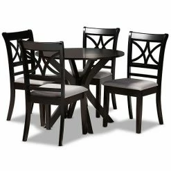 Baxton Studio Julia Dining Table & Chair 5-piece Set