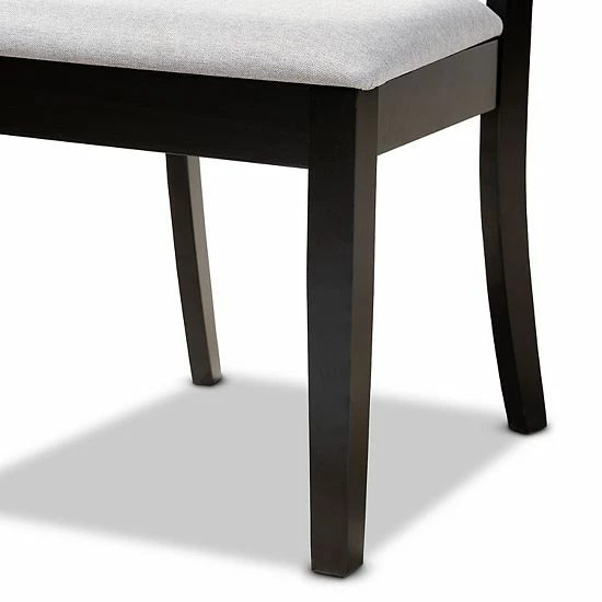 Baxton Studio Clarke Dining Table 5-piece Set Gray Espresso 7 Baxton Studio Clarke Dining Table 5-piece Set Gray Espresso - Image 7