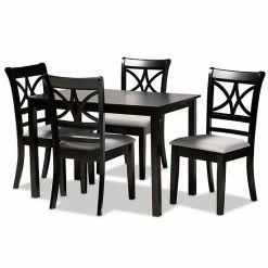 Baxton Studio Clarke Dining Table 5-piece Set Gray Espresso 17 Baxton Studio Clarke Dining Table 5-piece Set Gray Espresso -Baxton Studio Sales unnamed file 2924
