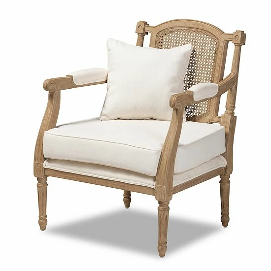 Baxton Studio Clemence Faux Rattan Arm Chair 1 Baxton Studio Clemence Faux Rattan Arm Chair