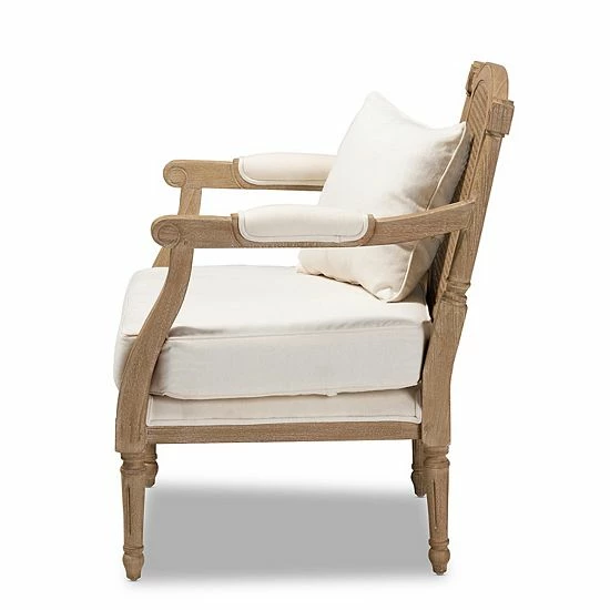 Baxton Studio Clemence Faux Rattan Arm Chair 7 Baxton Studio Clemence Faux Rattan Arm Chair - Image 7