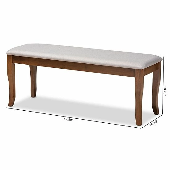 Baxton Studio Cornelie Gray Dining Bench 5 Baxton Studio Cornelie Gray Dining Bench - Image 5