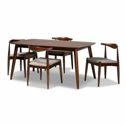 Baxton Studio Amato Dining Table & Chair 5-piece Set