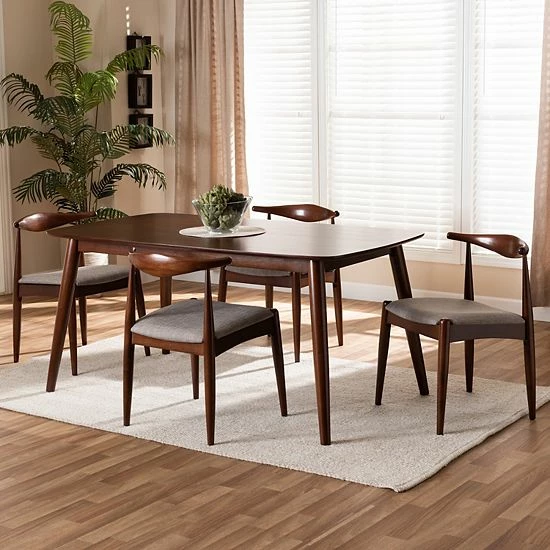 Baxton Studio Amato Dining Table & Chair 5-piece Set 2 Baxton Studio Amato Dining Table & Chair 5-piece Set - Image 2