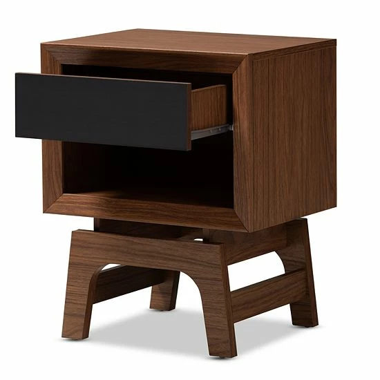 Baxton Studio Svante Medium Brown Nightstand 2 Baxton Studio Svante Medium Brown Nightstand - Image 2