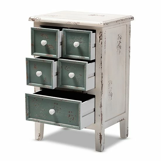 Baxton Studio Angeline Blue Storage Cabinet 5 Baxton Studio Angeline Blue Storage Cabinet - Image 5