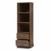 Baxton Studio Modern Walnut 2-Drawer Bookcase