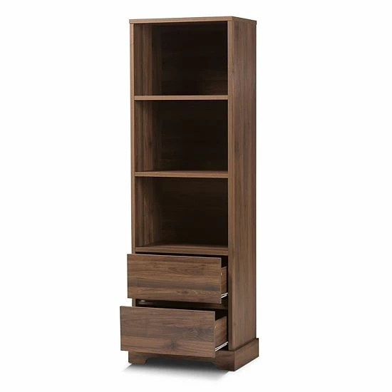 Baxton Studio Modern Walnut 2-Drawer Bookcase Baxton Studio Modern Walnut 2-Drawer Bookcase -Baxton Studio Sales unnamed file 2983