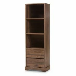 Baxton Studio Modern Walnut 2-Drawer Bookcase 2 Baxton Studio Modern Walnut 2-Drawer Bookcase -Baxton Studio Sales unnamed file 2985