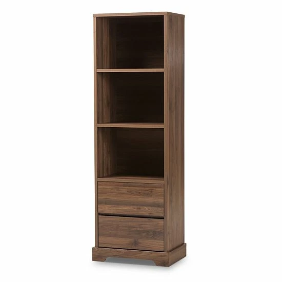Baxton Studio Modern Walnut 2-Drawer Bookcase Baxton Studio Modern Walnut 2-Drawer Bookcase -Baxton Studio Sales unnamed file 2985