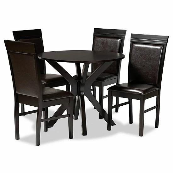 Baxton Studio Jeane Dining Table & Chair 5-piece Set 1 Baxton Studio Jeane Dining Table & Chair 5-piece Set