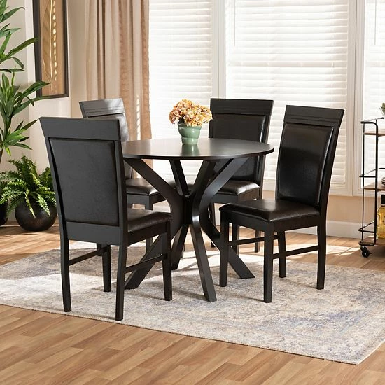 Baxton Studio Jeane Dining Table & Chair 5-piece Set 2 Baxton Studio Jeane Dining Table & Chair 5-piece Set - Image 2