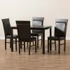 Baxton Studio Modern Espresso Chair & Table Dining 5-piece Set