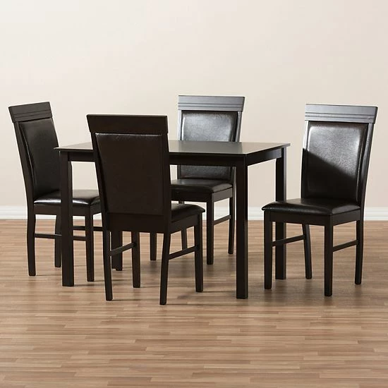 Baxton Studio Modern Espresso Chair & Table Dining 5-piece Set 1 Baxton Studio Modern Espresso Chair & Table Dining 5-piece Set