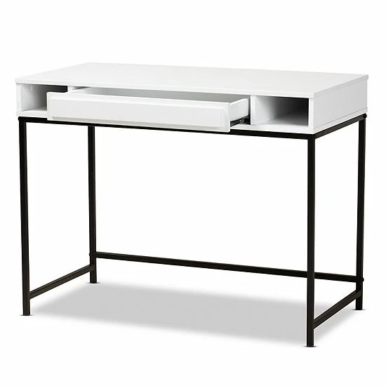 Baxton Studio Cargan Desk Walnut Black 2 Baxton Studio Cargan Desk Walnut Black - Image 2