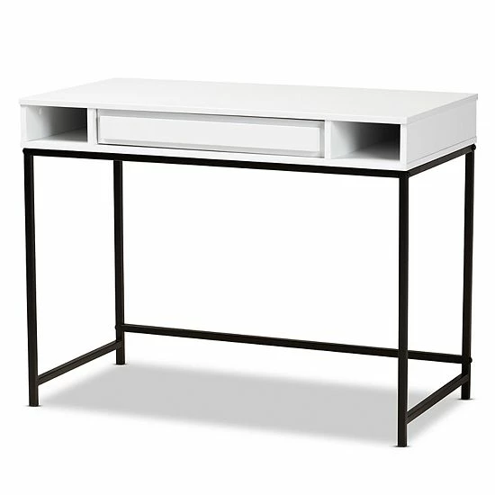 Baxton Studio Cargan Desk Walnut Black 8 Baxton Studio Cargan Desk Walnut Black - Image 8