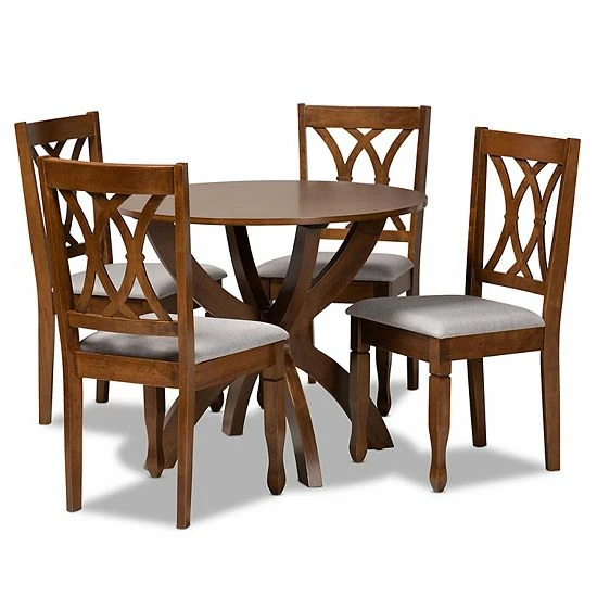 Baxton Studio April Dining Table & Chair 5-piece Set 1 Baxton Studio April Dining Table & Chair 5-piece Set