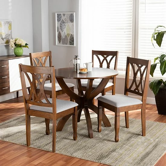 Baxton Studio April Dining Table & Chair 5-piece Set 7 Baxton Studio April Dining Table & Chair 5-piece Set - Image 7