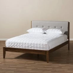 Baxton Studio Leyton Mid-Century Upholstered Platform Bed -Baxton Studio Sales unnamed file 3048