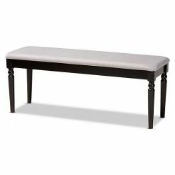 Baxton Studio Giovanni Dining Bench Sand Dark Brown