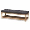 Baxton Studio Linda Bench Gray Graywashed