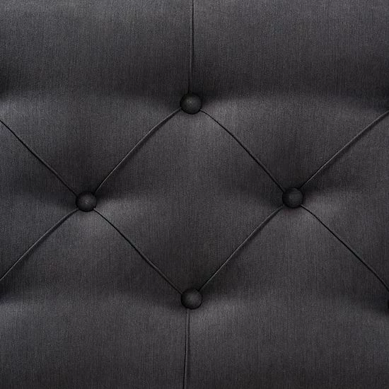 Baxton Studio Linda Bench Gray Graywashed 5 Baxton Studio Linda Bench Gray Graywashed - Image 5