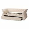 Baxton Studio Cherine Grey Twin Daybed Beige Khaki
